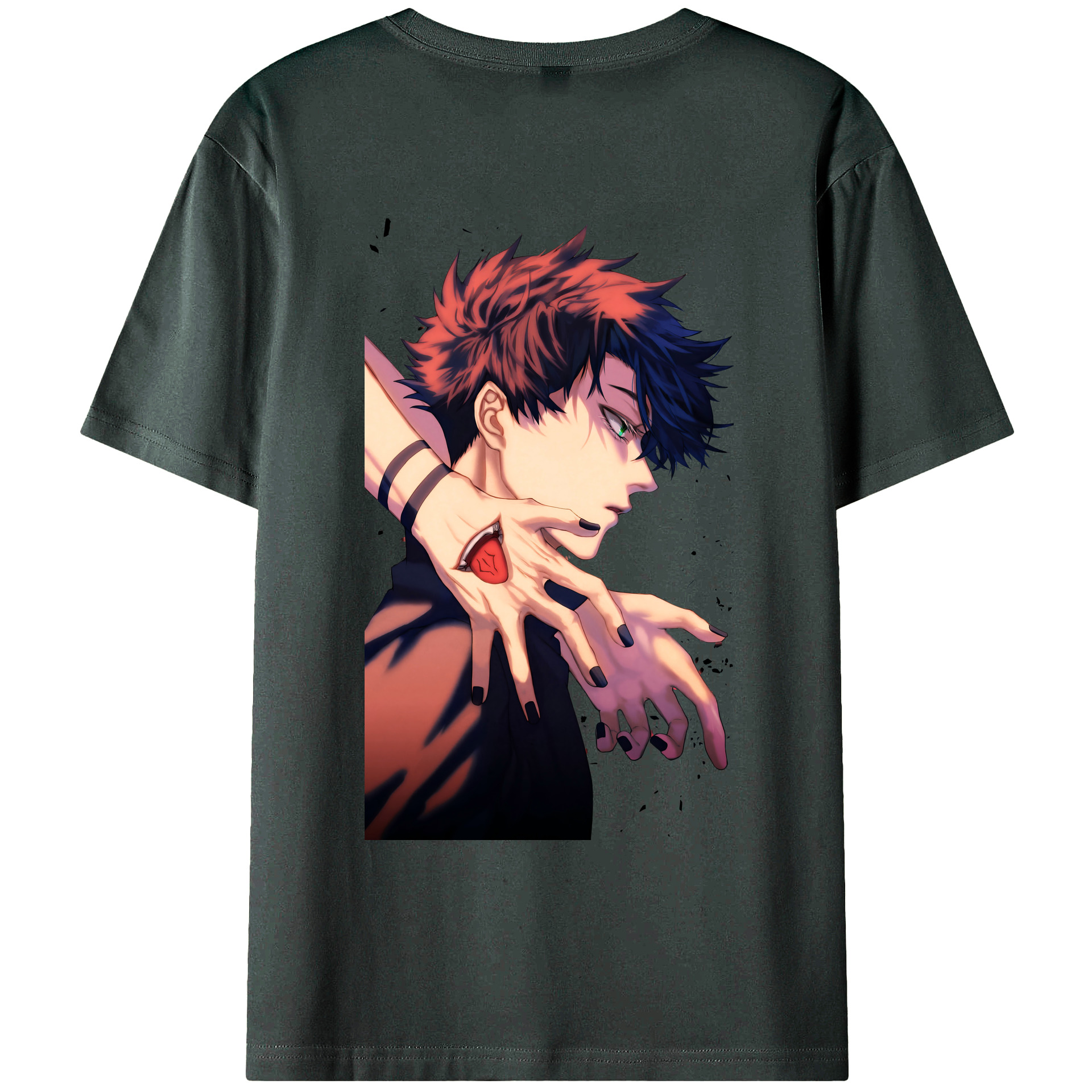 （画像用） 呪術廻戦 Jujutsu Kaisen 綿100％ メンズ半袖Tシャツ（バックプリント） 通気性